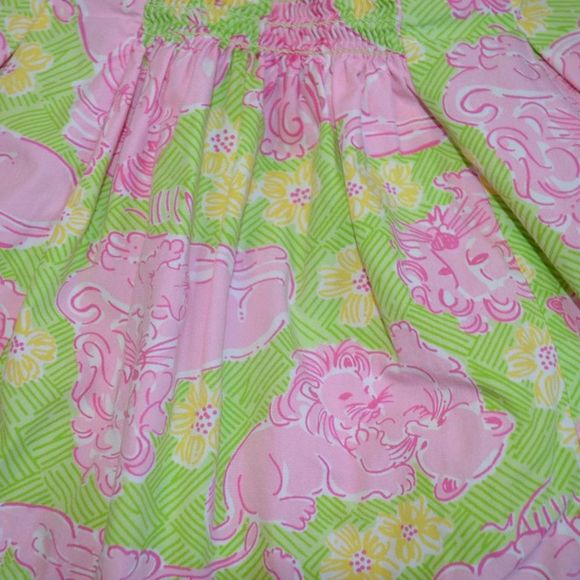 Lilly Pulitzer HTF Lounging Lions Pink Green Cubs Infant Baby Girl Jumper Dress - Picture 4 of 8